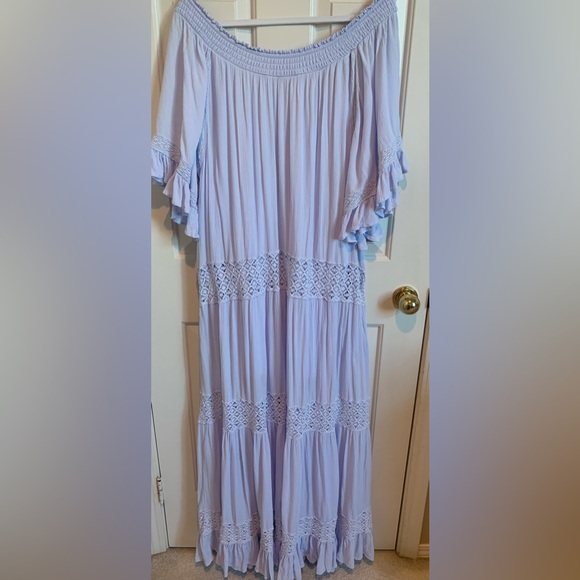 Free People maxi dress. EUC, size XL. Light periwinkle blue gauze. - Picture 8 of 8